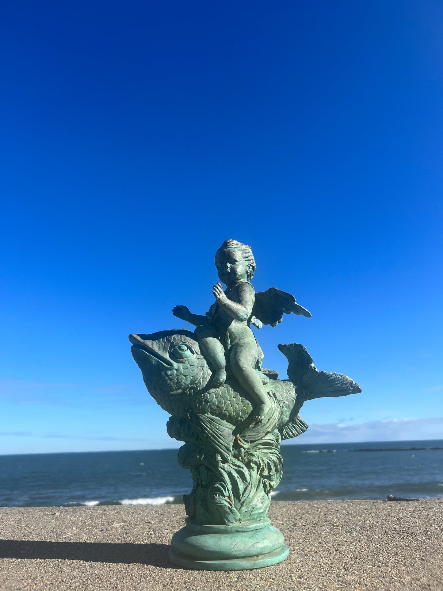 turn of the century bronze sculpture, baby poseidon