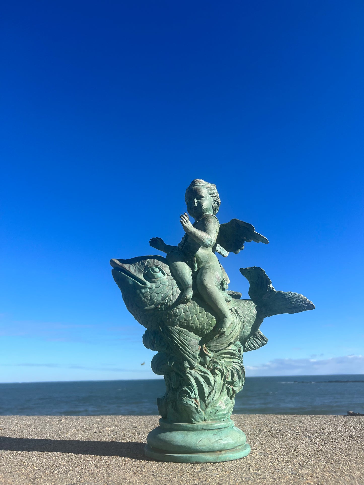 turn of the century bronze sculpture, baby poseidon